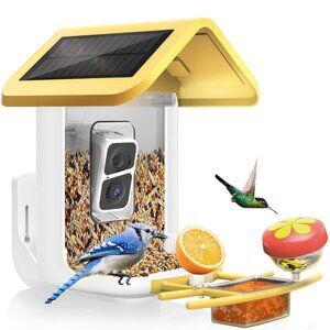 Onlyfly Bird Feeder with Camera Solar Powered Smart Camera Bird Feeder 2K Live